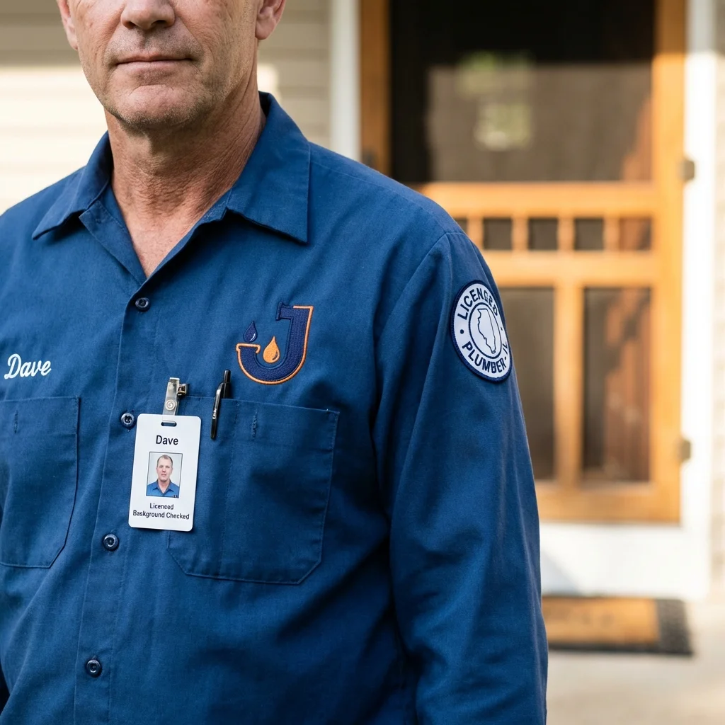 Licensed plumber showing ID badge in Sun Valley, AZ